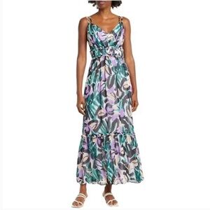 NWOT Donna Morgan Sleeveless Floral Tiered Midi Dress Size 14